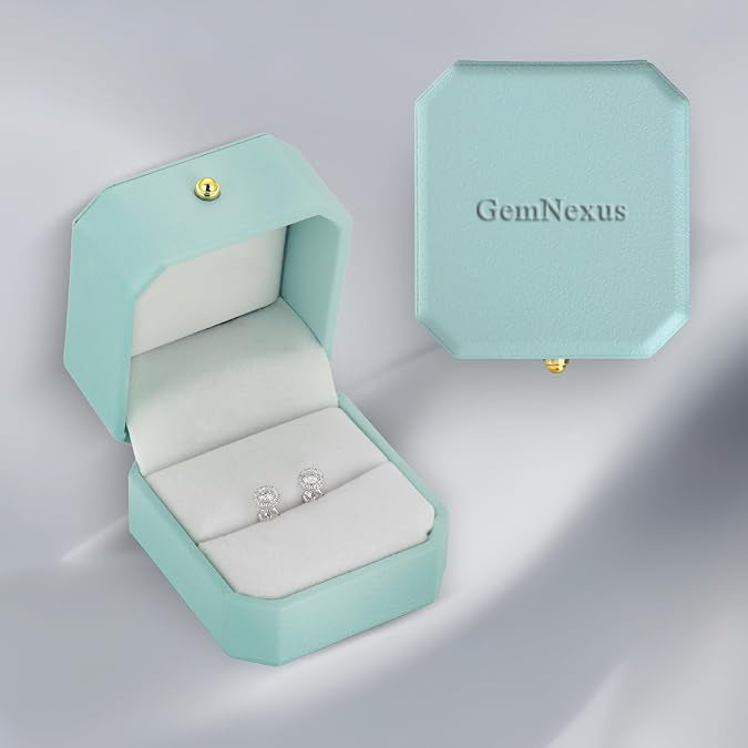 GemNexus Moissanite Halo Earrings 4Carats Moissanite Stud Earrings 925 Sterling Silver Earrings for Women